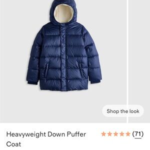 Quince Navy Blue Heavyweight Down Puffer Coat - Kids
